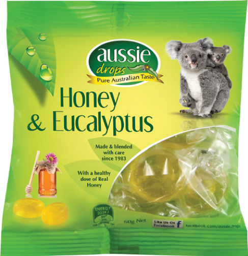 AUSSIE DROPS Honey & Eucalyptus 60g